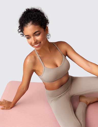 Image of BAYDI Clouduxi Y Back Sports Bra for Women - Padded Racerback Spaghetti Strap Low Impact Workout Yoga Bra, A-C Cups