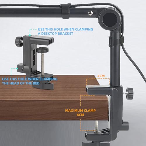 Funien Support de Suspension de Microphone Robuste, Rotation à 360 Degrés pour Home Studio, Bras Micro en Métal, Bureau avec Clamp/Holder Téléphone, Alliage Zinc/1,5 Kg – vue 9