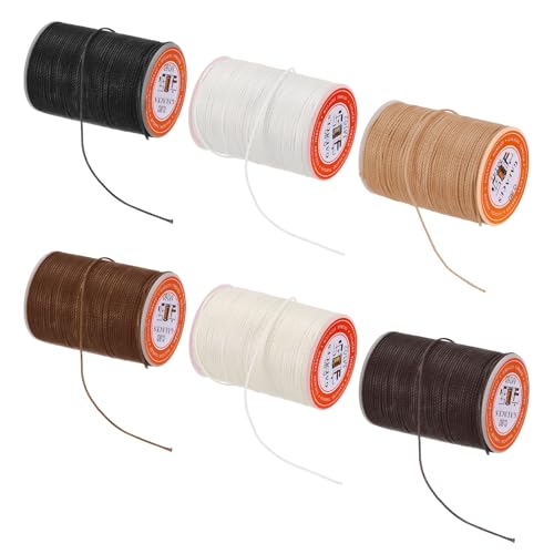 MECCANIXITY 6 Bobinas de Cordón Encerado de 0,8 mm y 60 Yardas para Joyería, Costura en Cuero y Manualidades miniatura 1