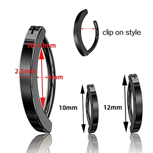 Hujiling 14G Clicker Belly Button Rings For Women, Surgical Steel Clicker Belly Button Rings, 316L Stainless Steel Belly Button Rings Belly Barbell Piercing Navel Barbell Body Jewelry 2Pcs (Black) #TOP1