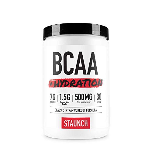 Staunch BCAA Powder - BCAA + Hydration Complex - White Grape 30 Servings - Recovery and Coconut Water Hydration Branched Chain Amino Acid Complex