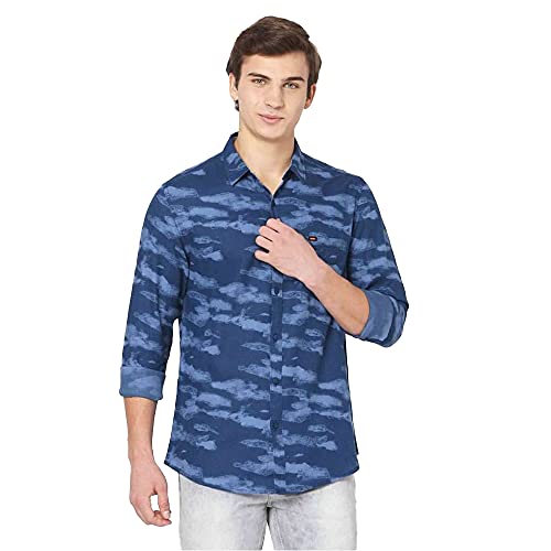 Image of Spykar Men's Printed Slim Fit Shirt