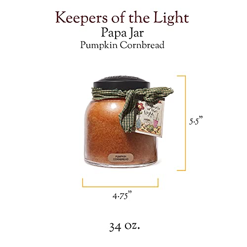 A Cheerful Giver - Pumpkin Cornbread - 34Oz Papa Scented Candle Jar With Lid - Keepers Of The Light - 155 Hours Of Burn Time, Gift For Women, Orange #TOP1