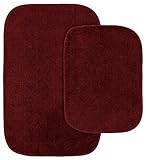 Garland Rug 2-Piece Traditional Nylon Washable Bathroom Rug Set, Chili Pepper Red