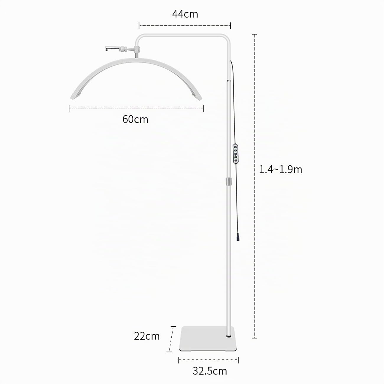 ayex LED Beauty Lampe 24 Zoll Standleuchte für Studio & Kosmetik weiß M6X