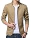 XueYin Men's Cotton Lightweight Slim Fit Jacket Casual Wear(Khaki,XL size)