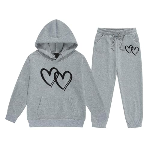 Ensemble haut à capuche manches longues pantalon cœur taille M