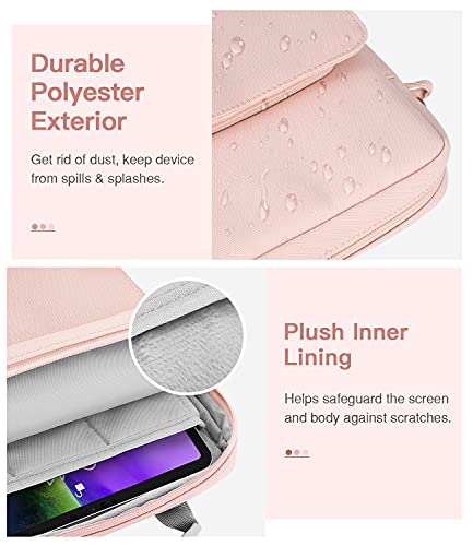 Image of MoKo 9-11 Inch Tablet Sleeve Bag Handle Carrying Case with Shoulder Strap | Fits iPad Pro 11-inch M4, iPad Air 11-inch M2, iPad 10th 10.9, iPad 9 /8 /7th 10.2 and Tab S8 /S9 11, Pink