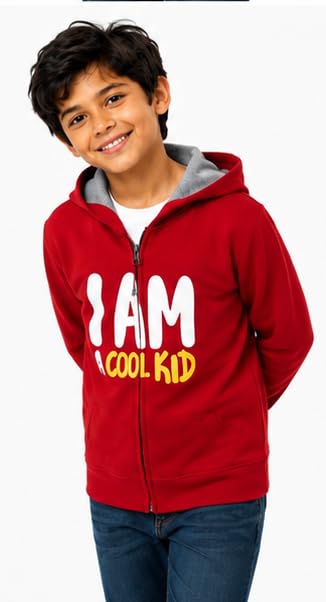 Image of T2F Boy's Cotton Regular Fit Hooded Sweatshirt