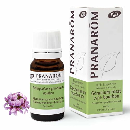 Huile essentielle Géranium Bourbon Pranarôm à diffuser le soir pour un rituel relaxant 10ml