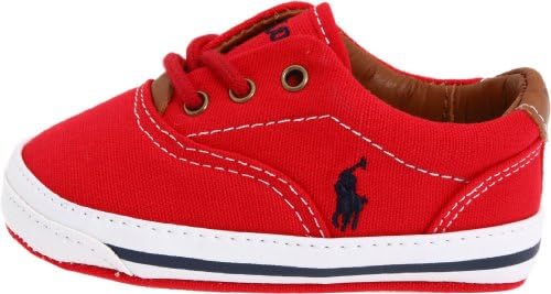Ralph Lauren Layette Vaughn Crib Shoe (Infant/Toddler),Red Canvas,0 M US Infant | Image 6
