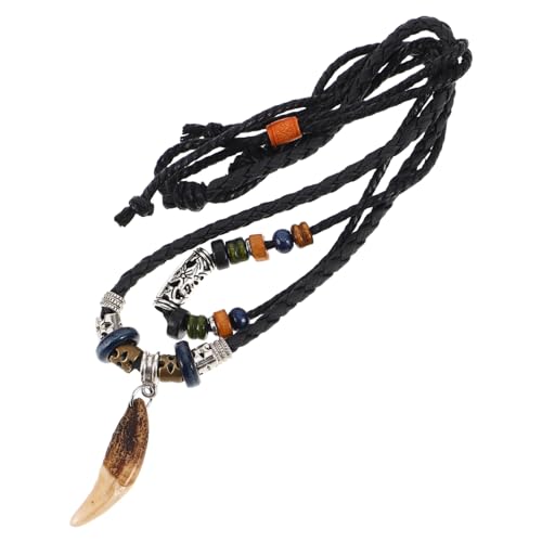 Collier ras du cou perles hommes avec détails ethniques marins