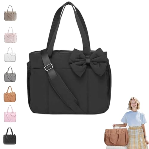 Luvy Bag Crush Bow Tote Bag,Lightweight Crush Bow Tote Bag for Women,With Compartments for Daily, Work,Travel