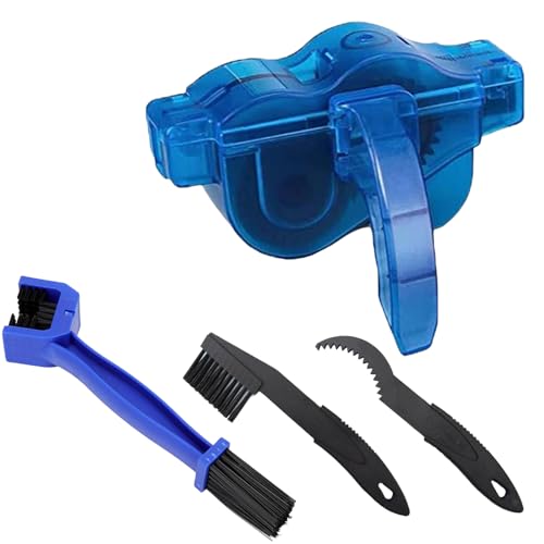 Quixotical Bicycle Chains Brush Kit 4-in-1 Bike Chain Cleaner Tool Set Bike Cleaning Kit for Most Bicycles Motorcycle Sprocket and Chain Maintenance