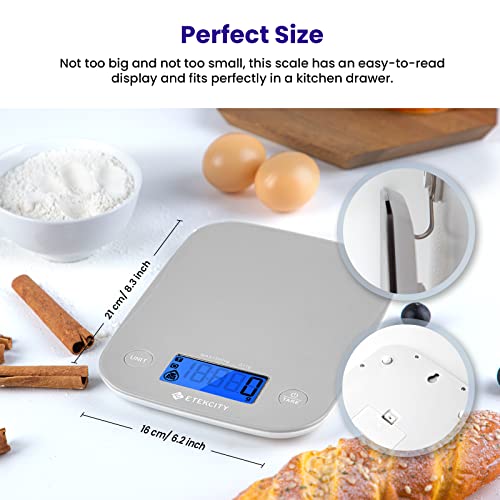 Image of Etekcity Food Kitchen Scale, Digital Weight Grams and Oz for Cooking, Baking, Meal Prep, and Diet, Medium, Gray