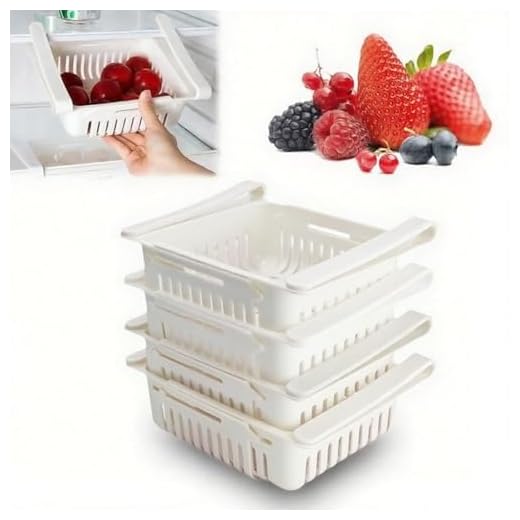 Expandable Refrigerator Storage Basket Living Room Home Storage Box Refrigerator Rack，White