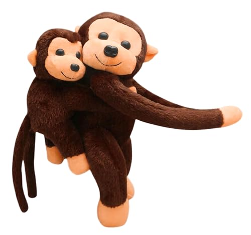 Image of Tickles 2 Pcs Monkey Mother Baby Soft Plush Toy Curtain Tiebacks Holder Clip for Children Living Room Decoration Accessories Window Curtain Decoration (Size: 30 cm Color: Coffee)