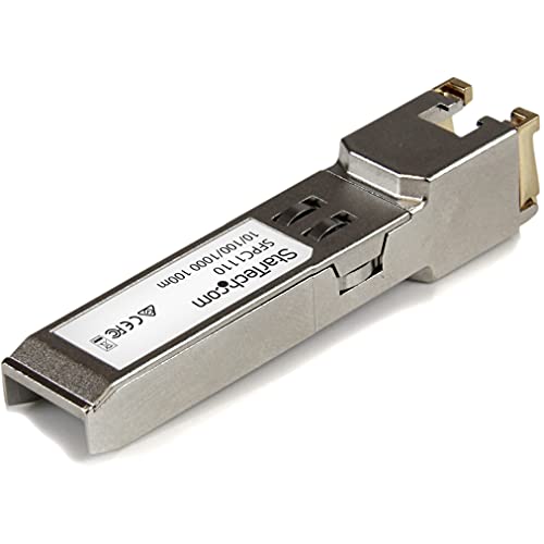 Image of StarTech Cisco SFP-GE-T Compatible SFP Module, 1000BASE-T (SFPC1110) | 10 /100 /1000Mbps, SFP to RJ45 Cat6 /Cat5e, RJ-45 100m, Cisco IE3400, IE3300, IE3200