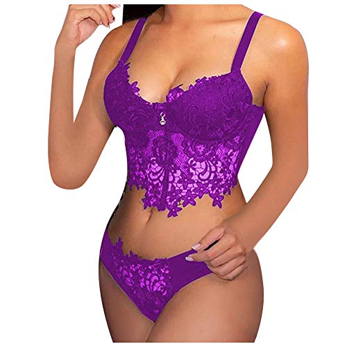 Pyjama femme lingerie sexy en dentelle brodée pour sublimer votre silhouette en douceur