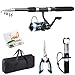 Tripquips Fishing Rod, 6.9ft Telescopic Fishing Rod and Reel Combo with Fishing Pliers and Lip Gripper Fishing Equipment, 5.2:1 Pre-Loaded Spinning Reel Combo Set Fishing Pole(XT30 Blue)