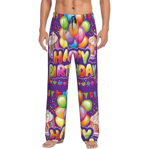 Men Pajama Pants Lounge Pant Sleep Pajama Bottoms Casual Wide Leg Long Pj Pants Loungewear With Drawstring Pockets