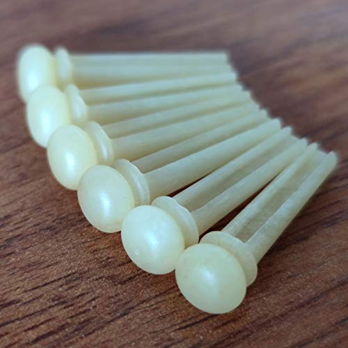Vencetmat Acoustic Guitar Bridge Pins, Pin Remover Set, Pure Bone, Unbleached, Standard Size...