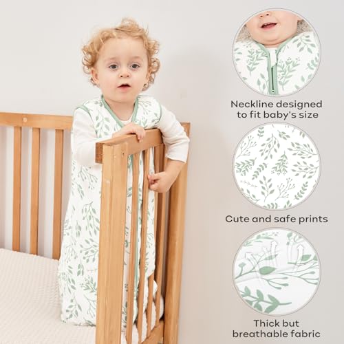 Image of Yoofoss Baby Sleep Sack 0-6 Months, TOG 2.5 Baby Wearable Blanket with 2-Way Zipper, 100% Organic Cotton Fabric Winter Newborn Sleeping Sack, Warm Soft Comfy