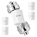 20-Stage Shower Head Filter Replacement Cartridge – Universal Shower Water Filter for Hard Water, Reduces Chlorine & Impurities for Softer Skin & Healthier Hair – High Output, Long-Lasting (Four Pack)