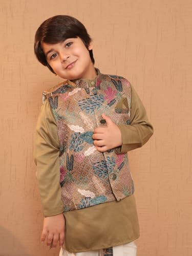 Image of AJ DEZINES Kids Ethnic Wear Kurta Waistcoat and Dhoti Pant for Boys
