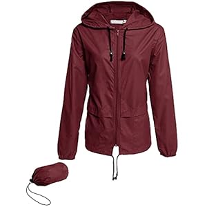 Zeagoo Regenjas voor dames, waterdicht, windjack, regenjas, lichte outdoorjas met verstelbare capuchon