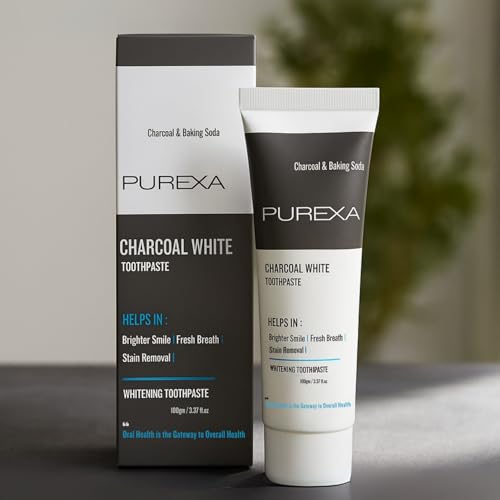 Image of Charcoal White Toothpaste | 2 Bamboo Brushes | Activated Charcoal & Baking Soda | Fresh Mint | Adults & Teens