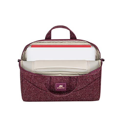 Image of RIVACASE Anvik 7921 Laptop Bag 14 Inches Waterproof Compact Shoulder Bag for Notebooks Ultra-Light Computer Bag for Women /Men /School /Travel /Business, Compatible with Macbook Pro 14 inch, Burgundy Red