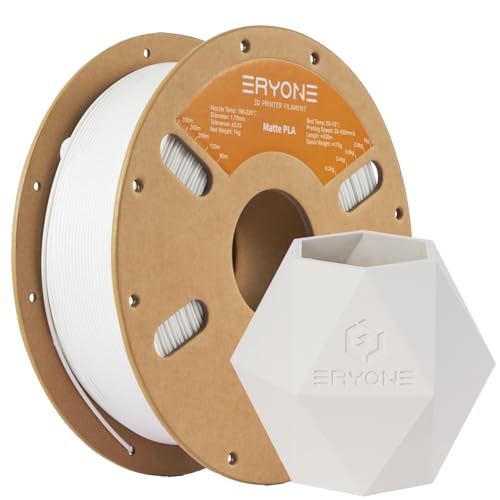 Image of ERYONE Matte 3D Printer PLA Filament 1.75 + /- 0.03mm, Matte Filament PLA 1KG(2.2LBS) Spool, White