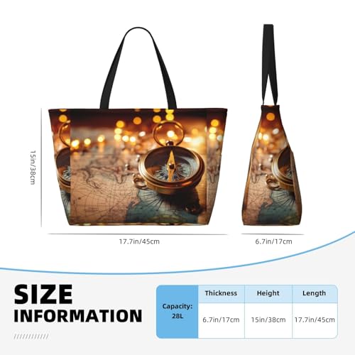 Compass Map Nautical Beach Tote Bag For Women Beach Bag Waterproof And Sandproof Tote Bag Large Travel Bag4