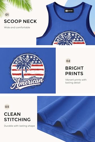 Image of VOGSTART Mens Hawaiian Beach Tank Tops Summer Vacation Muscle Top Graphic Sleeveless Shirts (S-3XL)