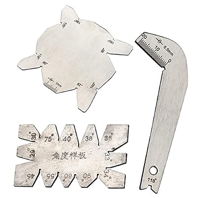 Utoolmart 3Pcs Drill Bit Angle Gauges Stainless Steel Drill Sharpener Tools S/S Angle Measuring Gage Hand Measure Tools