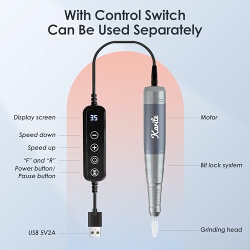 Taladro eléctrico portátil para uñas Karite miniatura 4
