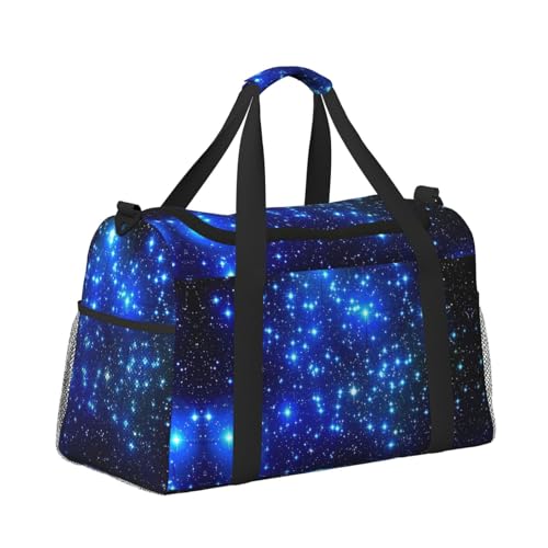 Galaxy Stars print Large Canvas Travel Duffel Bag Weekender Bags for Women Overnight Bag Carry On Tote Bag3
