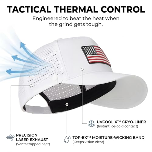 Image of TOP-EX Performance Baseball Hat for Men Water Resistant Golf Cap Running Cooling Snapback Laser Perforated
