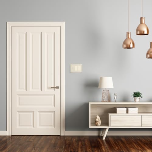 Image of Henne Bery Sunken Pearls Heavy Duty Decorative Wall Plate Switch Plate Outlet Cover (Single Toggle /Double Decorator, Light Almond)