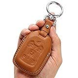 nuosson Genuine Leather Smart Key Fob Case Cover Protector with Leather Key Chain,Key Shell Compatib