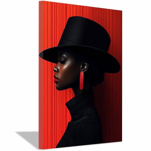 Affiches et posters noir et rouge avec peinture murale Afrique