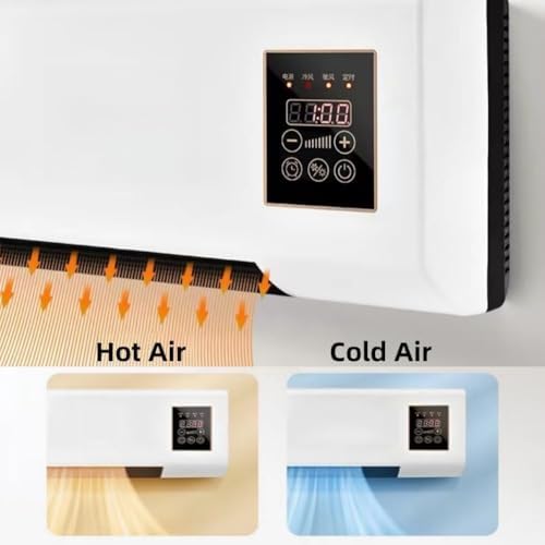 Multifuntional Small Air Conditioner, Wall Mounted 2-in-1 Heating Machine Highly Efficient Wide Angles Mobile, Adjustable Thermostat for Bedroom Living Room Office (White) - 4