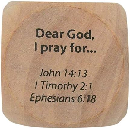 Wooden Religious Prayer Starter Cube for Kids, 1 1/4 Inch
