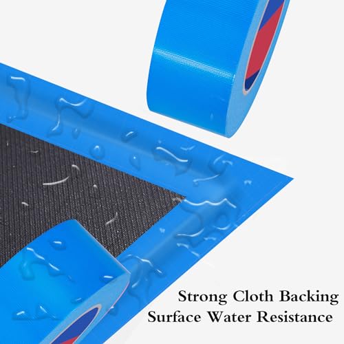 Image of Blue Duct Tape 2 Inch x 55 Yards x 10 Mil Thickness Heavy Duty, No Residue, Tear by Hand & Waterproof Duct Tape,Great for Packaging, Home Use, DIY, Projects and Repairs