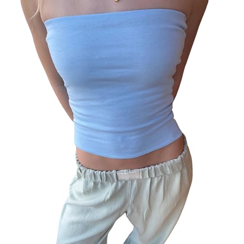 SweatyRocks Women's Floral Tube Top - Strapless Ruched Bandeau With Lettuce Trim