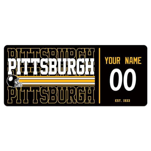 Image of ANTKING Pittsburgh Mouse Pad Custom Name and Number Desk Pad for Men Women Youth Gifts