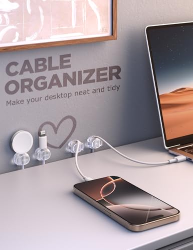 Cable Clips, Chfeila 6Pack Dual Spring Cord Organizer with Clasp Lock, [Max Stability] Des - image 6