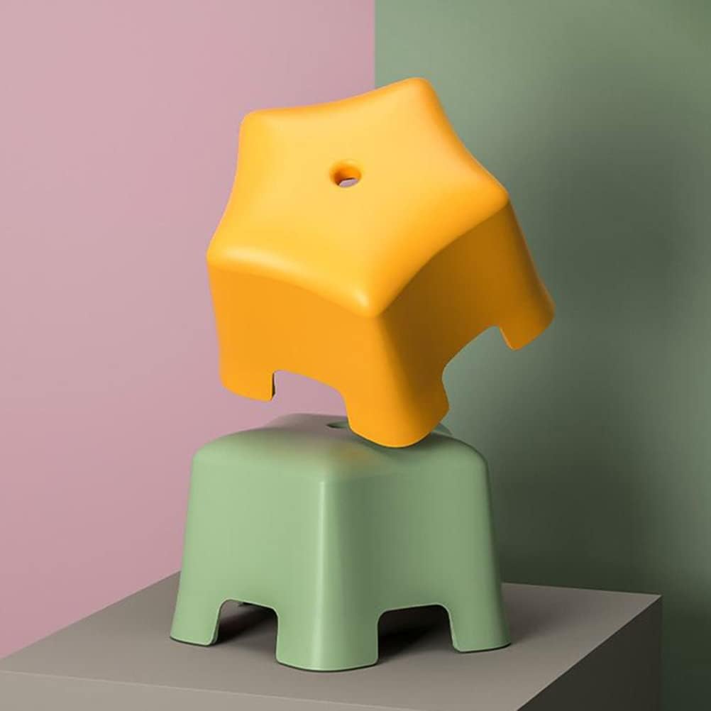 Non-Slip Stool Footstool Plastic Step Stool Multifunctional Shoe Changing Stool Stackable Small Stool for Home Office Padded Seat