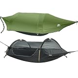 Flat Lay Camping Hammock Tent with Mosquito Net & RainFly, 3 in 1 Waterproof Lightweight Portable...